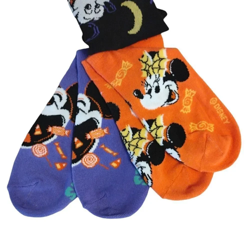 Disney‎ Mickey Minnie Mouse Halloween Themed No Show Socks NWT
